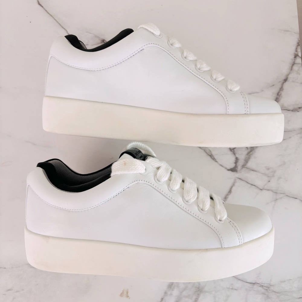 Rag & Bone Retro Pro Leather Chunky Sneakers Size 39 US 9 White Black Ortholite - Picture 7 of 12